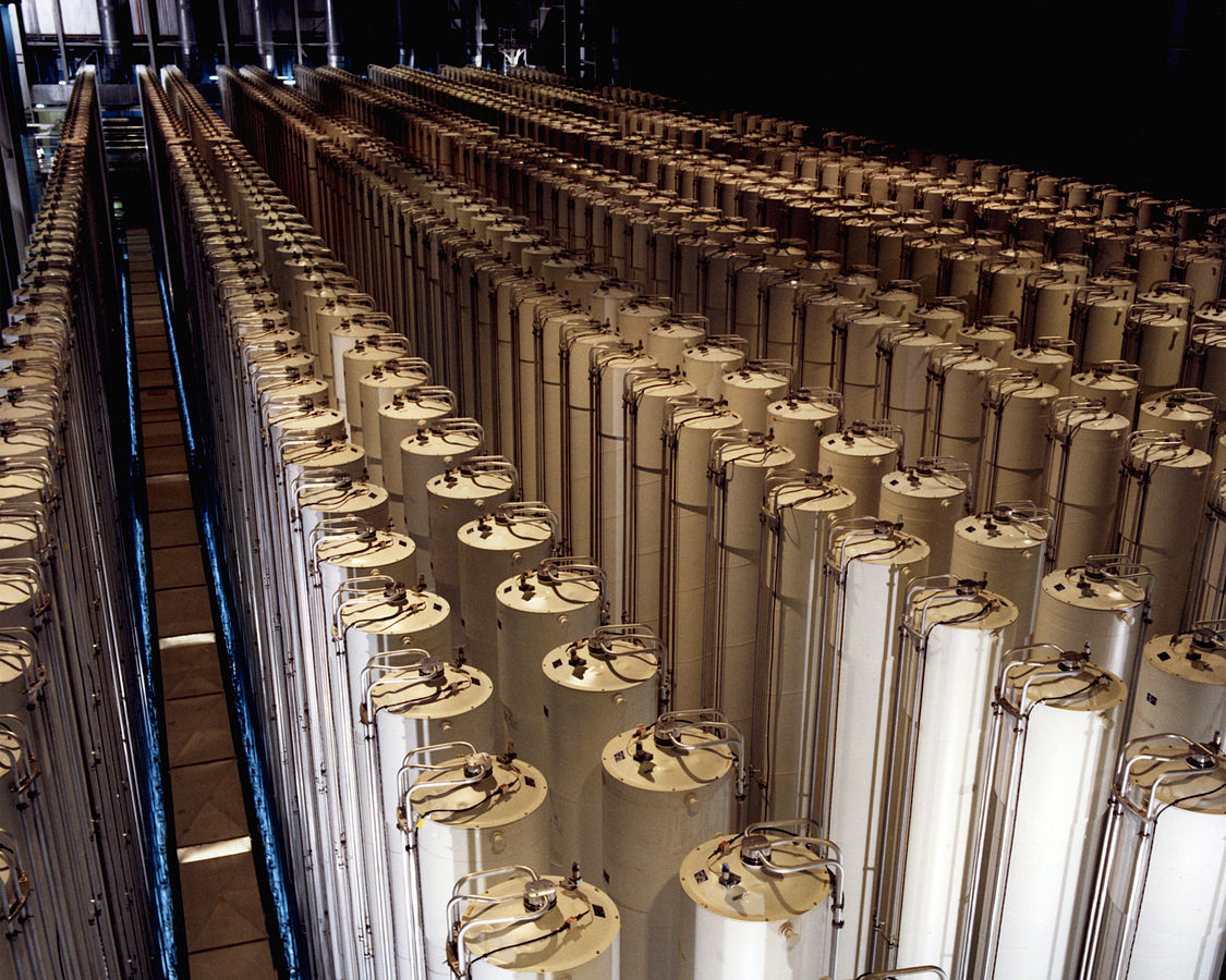 A large room with long rows of nuclear centrifuges
